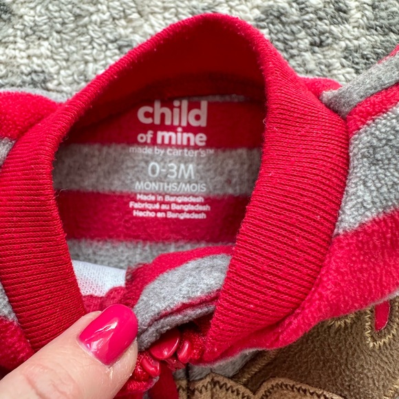 Like New - Fleece Sleeper with Moose Detail - Picture 3 of 4